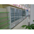 Exibição vertical 4 gabinete de porta de vidro geladeira